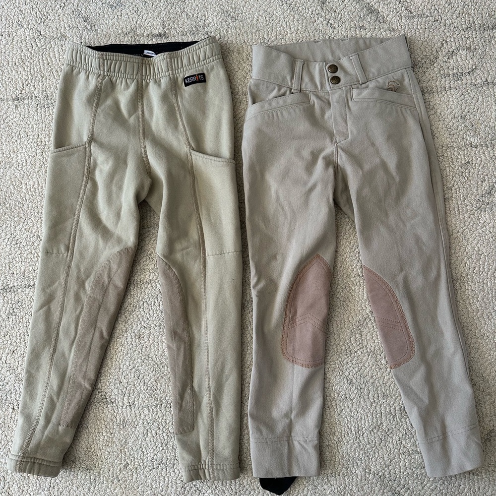 Kids Beige Riding Pants Set